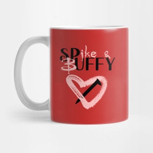 Spike & Buffy (pink heart) Mug